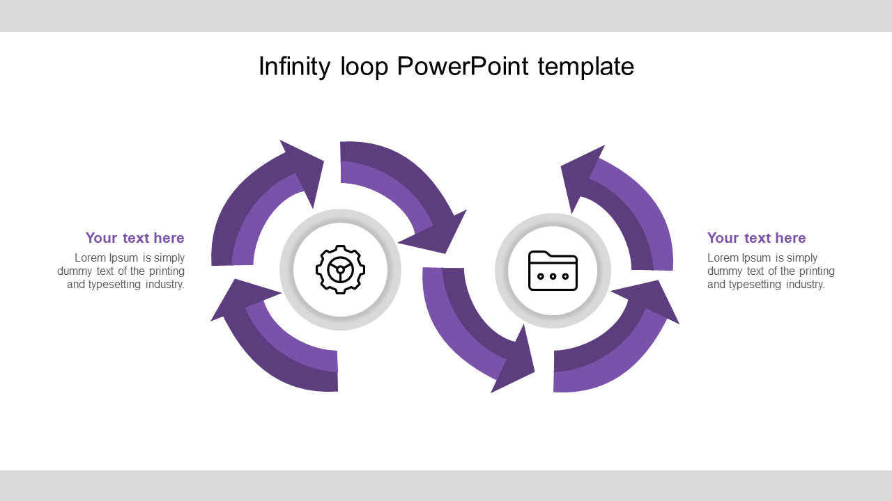 infinity loop powerpoint template-purple